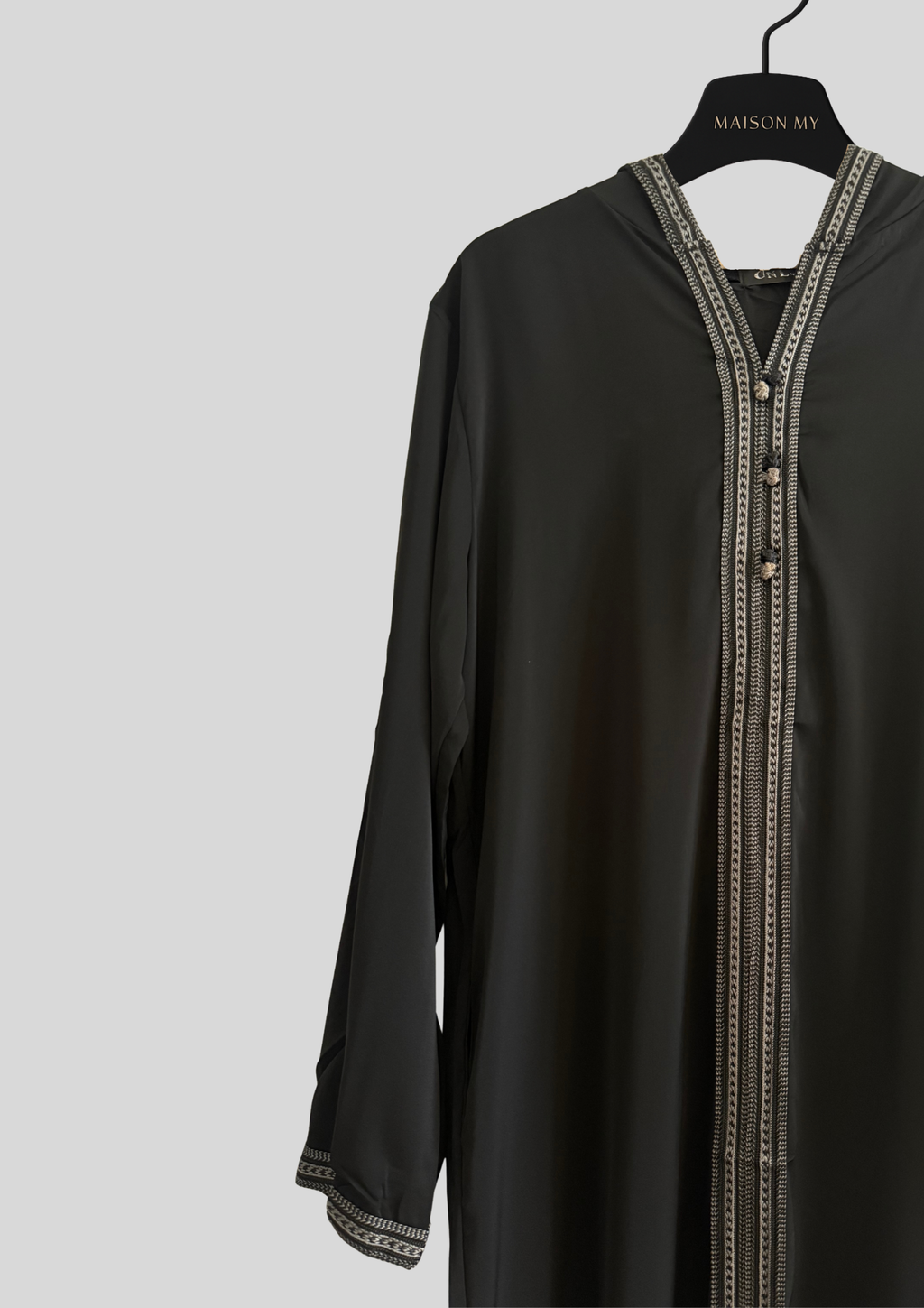 Jellaba Noir à Capuche