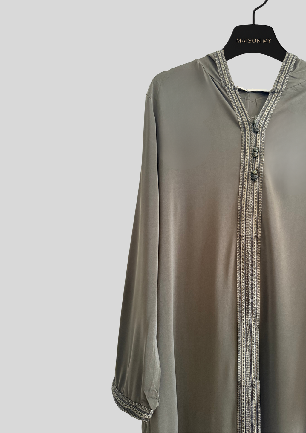 Jellaba Kaki à Capuche