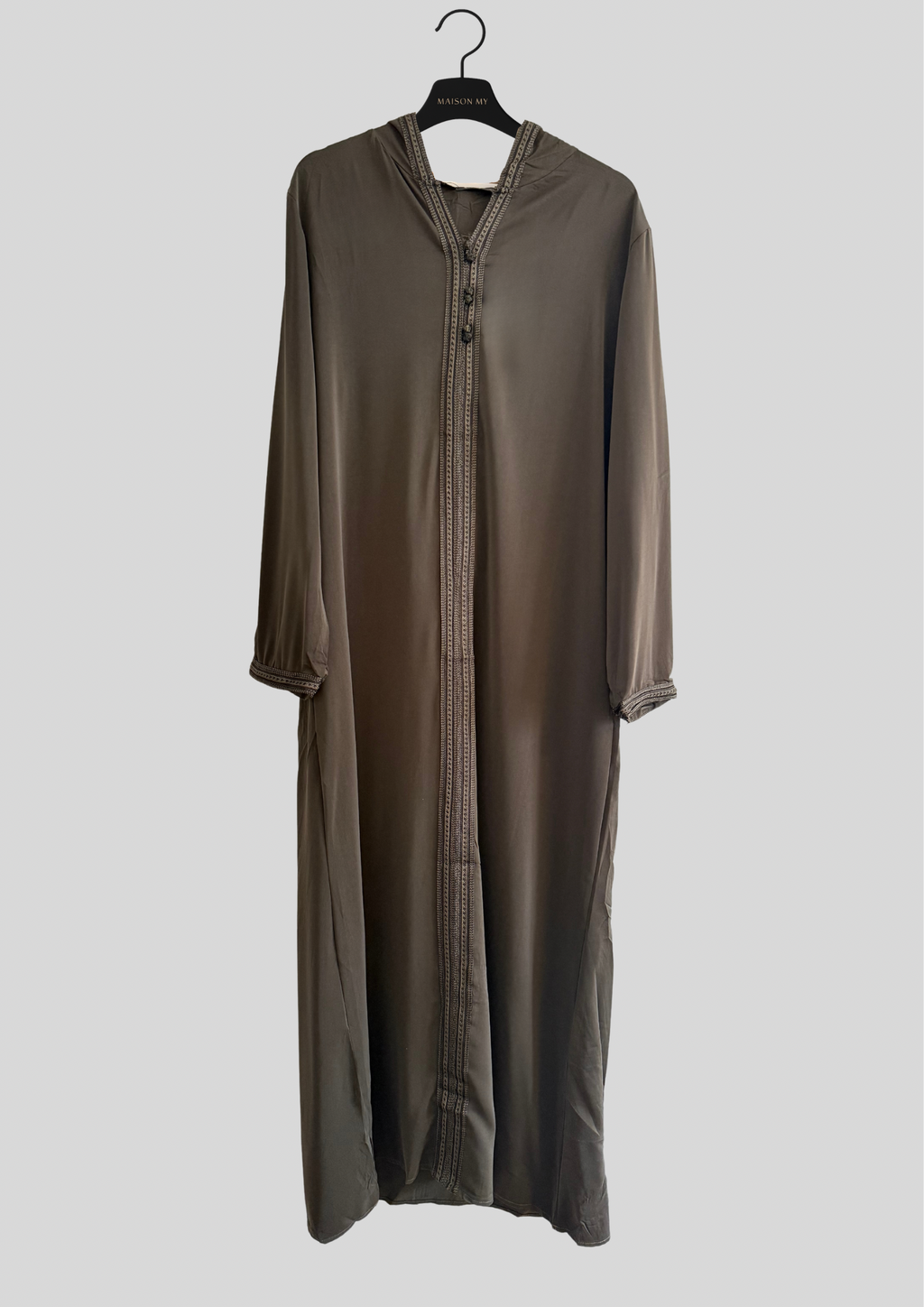 Jellaba Kaki à Capuche