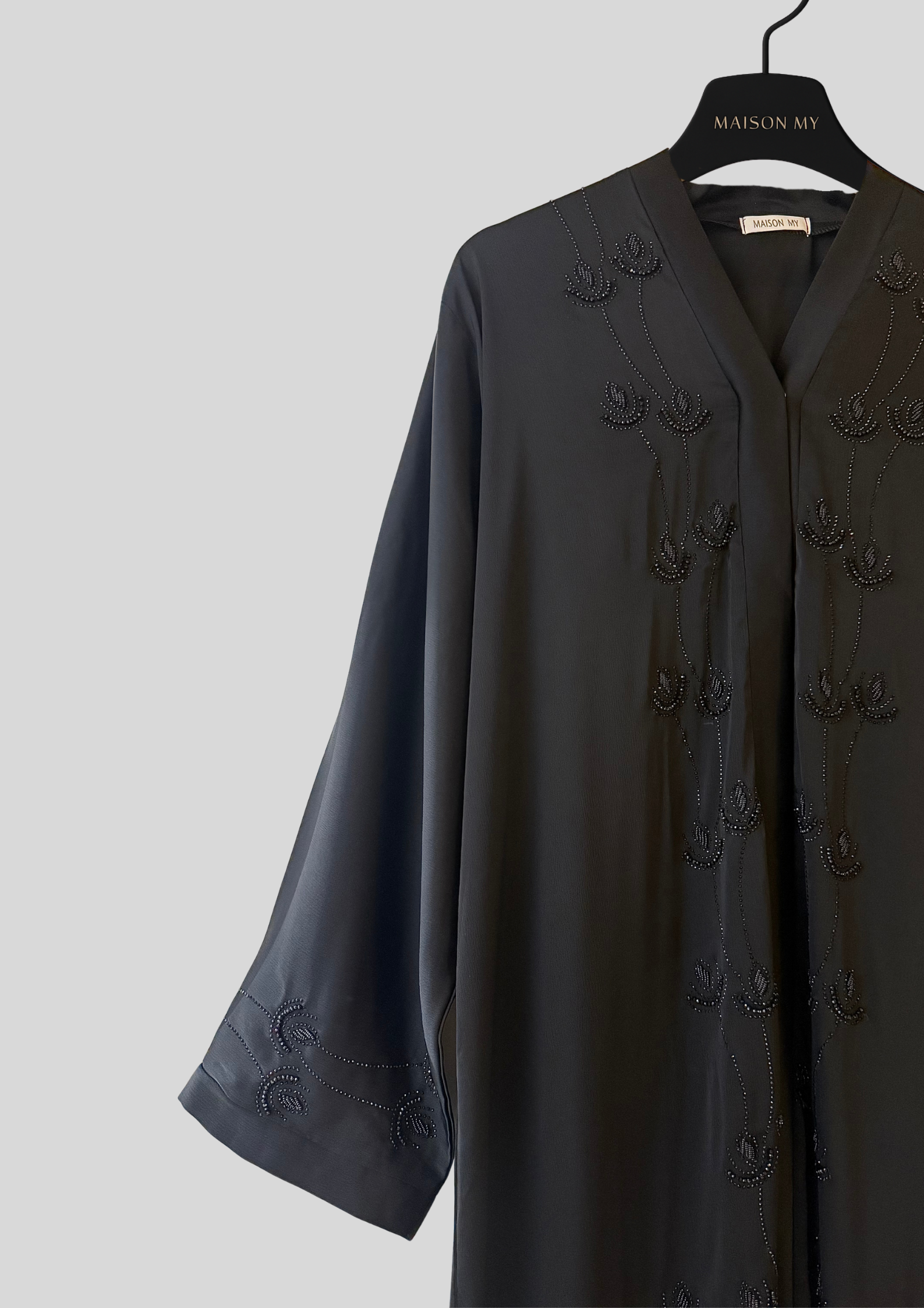 Abaya Noir Perlée